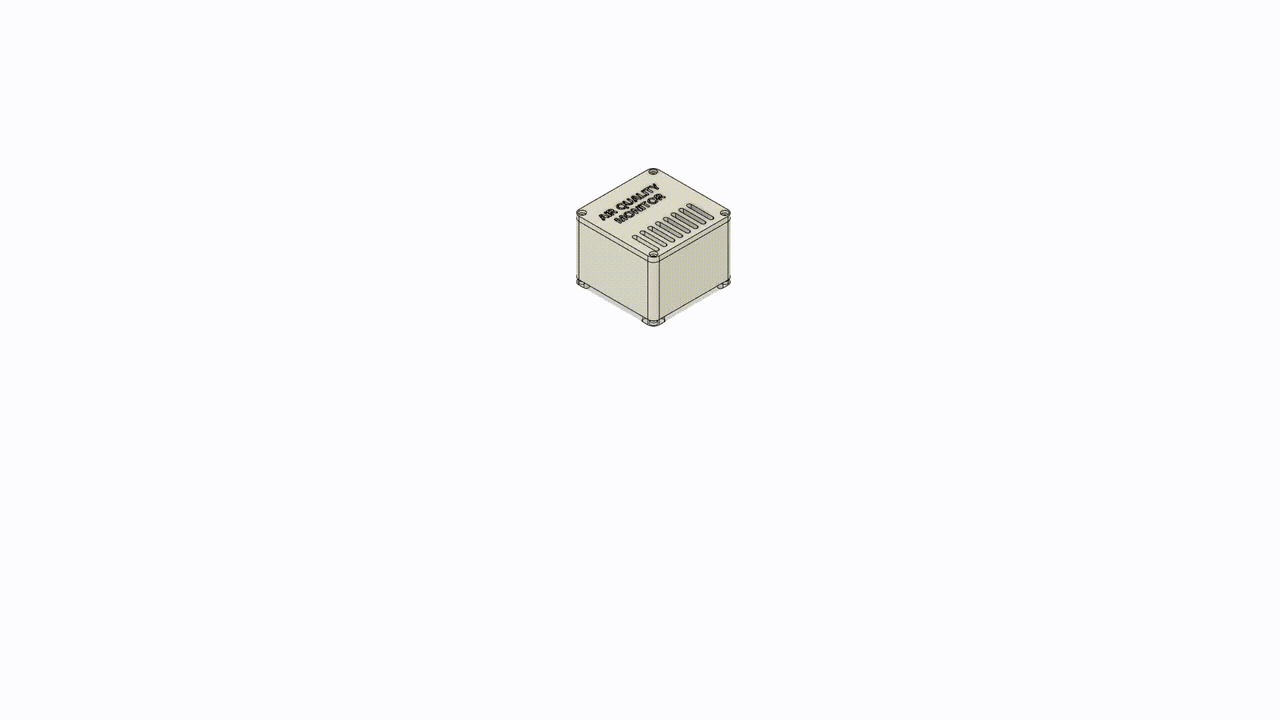 Exploded view of the first generation air quality monitor